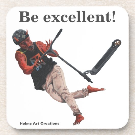 Kobold Kick Scooter Trick Fantasy Plastic Unterset Getränkeuntersetzer (Vorderseite)