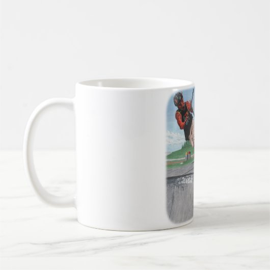 Kobold Kick Scooter Tricks Fantasy Art Kaffee Tass Kaffeetasse (Links)
