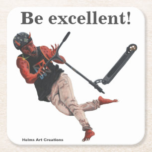 Kobold Kick Scooter Tricks Fantasy Paper Untersetz Rechteckiger Pappuntersetzer