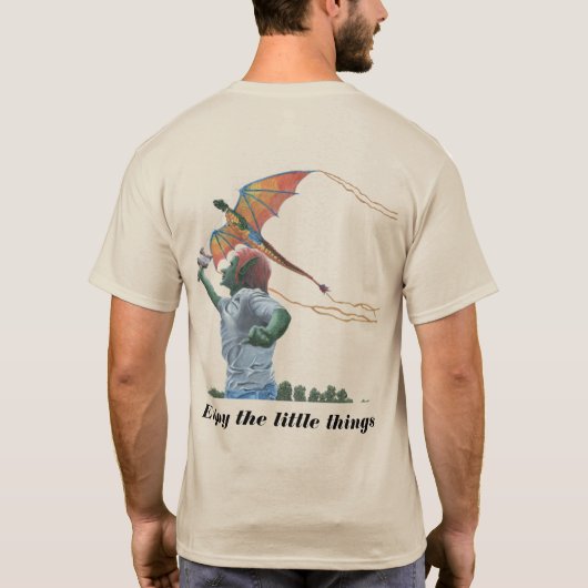 Kobold-Kinderfliegen-Drache-Drachen-Fantasie-T - T-Shirt (Rückseite)
