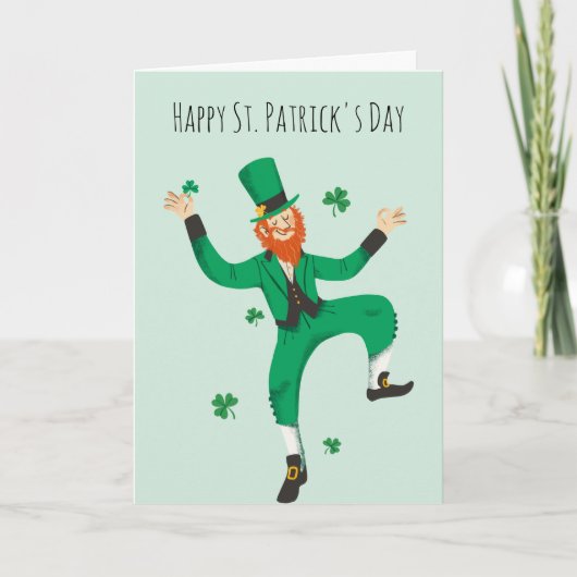 Kobold Kleeblatt Frohen St. Patrick's Day Karte (Vorderseite)