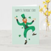 Kobold Kleeblatt Frohen St. Patrick's Day Karte (Gelbe Blume)