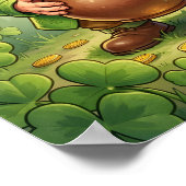 Kobold Leprechaun Frohen St. Patrick's Day Kleebla Poster (Ecke)