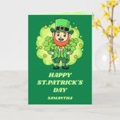 Kobold-Liebe St. Patrick's Day Karte (Gelbe Blume)