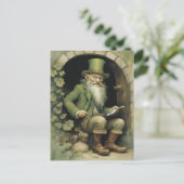 Kobold mit Shamrocks Postkarte (Stehend Vorderseite)