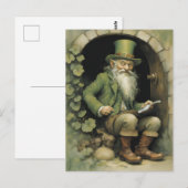 Kobold mit Shamrocks Postkarte (Vorne/Hinten)