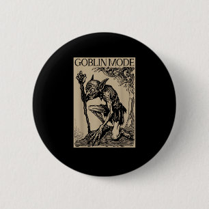 Kobold-Modus Goblincore Vintage-Ästhetik Lustig Button