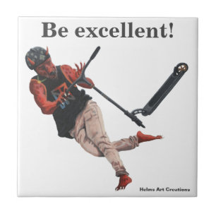 Kobold Scooter Tricks Fantasy Art Decorative Tile Fliese