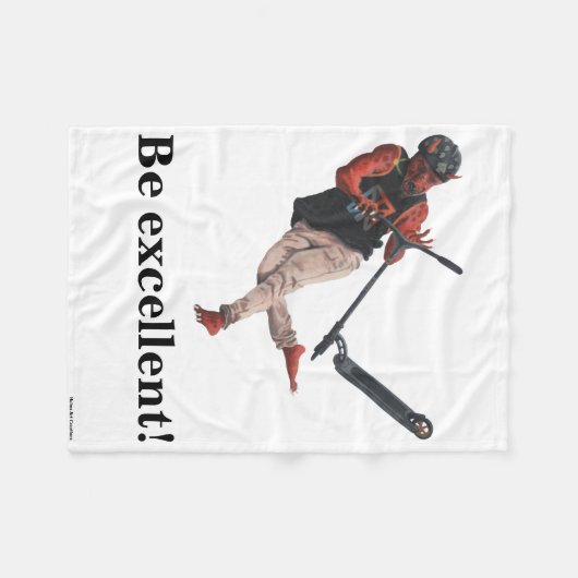 Kobold Scooter Tricks Fantasy Art Fleece Blankon (Vorderseite (Horizontal))