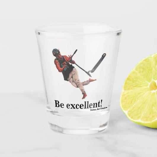 Kobold Scooter Tricks Fantasy Art Shooting Glass Schnapsglas (Vorderseite)