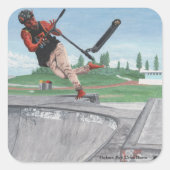 Kobold Scooter tricks Fantasy Art Square Stickers (Vorderseite)