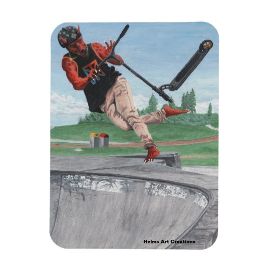 Kobold Scooter Tricks Fantasy Kühlschrank Magnet (Vertikal)