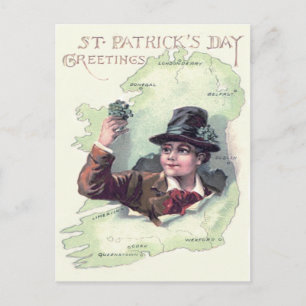 Kobold Shamrock Irland Insel Postkarte