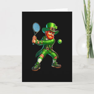 Kobold spielt Tennis Shamrock St. Patricks Tag Karte