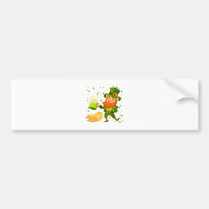 Kobold trinkt Bier St. Patrick's Day Autoaufkleber
