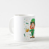 Kobold trinkt Bier St. Patrick's Day Kaffeetasse (Vorderseite Links)