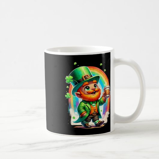 Kobold trinkt Kaffee Irischer St. Patrick's Day  Kaffeetasse (Rechts)