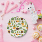 Kobolde, Kleeblätter, Gold, Hufeisenmuster Pappteller (Party)