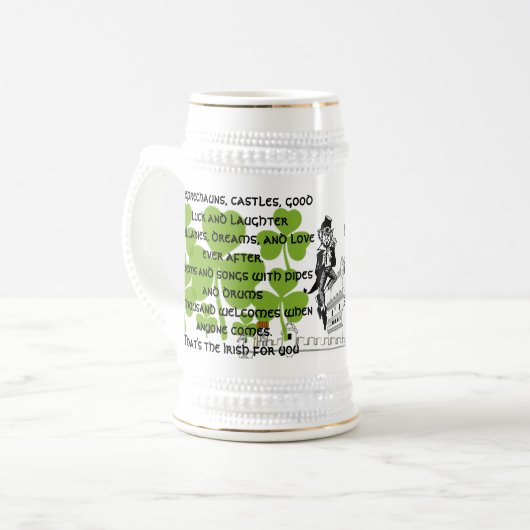 Kobolde, Schlösser, viel Glück und Lachen Bierglas (Vorderseite Links)