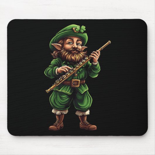 Koboldflöte Lustiger St. Patricks Tag Irischer Mus Mousepad (Vorne)