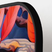 Kobra mit lebendiger rot-gelber Waage in Baumkrone Pickleball Schläger (Linke Seite)