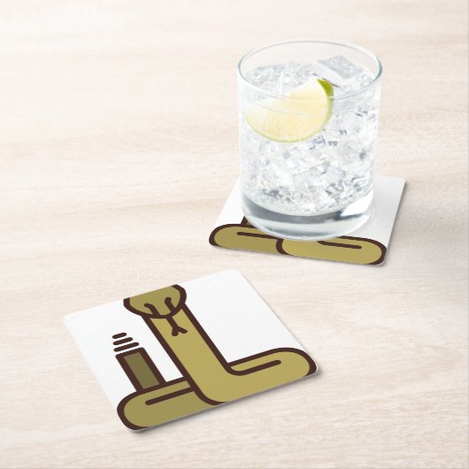 Kobra Rechteckiger Pappuntersetzer (Vor Ort)