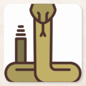 Kobra Rechteckiger Pappuntersetzer (Vorderseite)