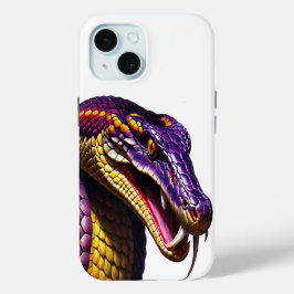 Kobraschlange mit lebhaften lila- und gelben Waage Case-Mate iPhone Hülle