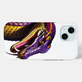 Kobraschlange mit lebhaften lila- und gelben Waage Case-Mate iPhone Hülle (Rückseite (Horizontal))