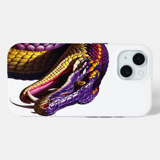 Kobraschlange mit lebhaften lila- und gelben Waage Case-Mate iPhone Hülle (Rückseite (Horizontal))