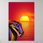 Kobraschlange mit lebhaften lila- und gelben Waage Poster (Vorne)