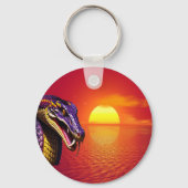 Kobraschlange mit lebhaften lila- und gelben Waage Schlüsselanhänger (Vorderseite)