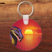 Kobraschlange mit lebhaften lila- und gelben Waage Schlüsselanhänger (Vorderseite)