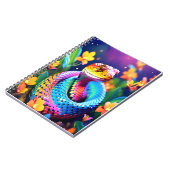 Kobraschlange mit leuchtend türkisfarbenem Rosa un Notizblock (Linke Seite)