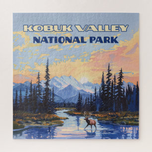 Kobuk Valley Nationalpark Alaska Karibu Vintage Puzzle