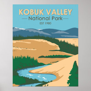 Kobuk Valley Nationalpark Alaska Vintage Poster