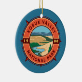 Kobuk Valley Nationalpark Retro Kompass Emblem Keramik Ornament (Rechts)