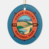 Kobuk Valley Nationalpark Retro Kompass Emblem Keramik Ornament (Links)