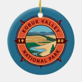 Kobuk Valley Nationalpark Retro Kompass Emblem Keramik Ornament (Hinten)