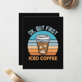 Koch, aber erst eisgekühlter Kaffee Mitteilungskarte (Vorderseite/Rückseite Beispiel)