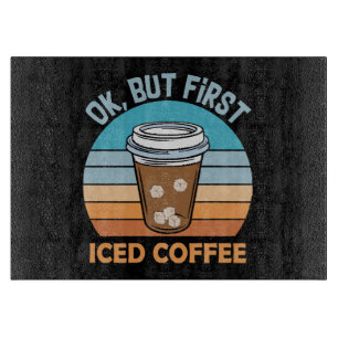 Koch, aber erst eisgekühlter Kaffee Schneidebrett
