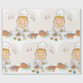 Koch am Arbeitsplatz Geschenkpapier (Flach)