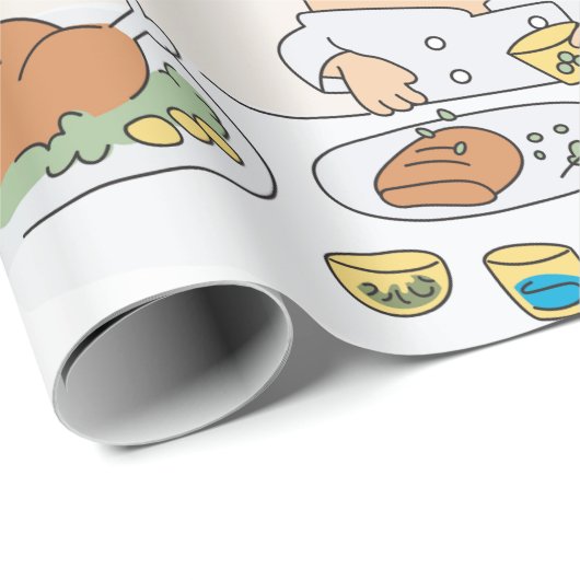 Koch am Arbeitsplatz Geschenkpapier (Rolleneckpunkt)