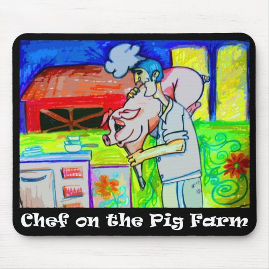 Koch auf dem Schwein-Bauernhof Mousepad (Vorne)
