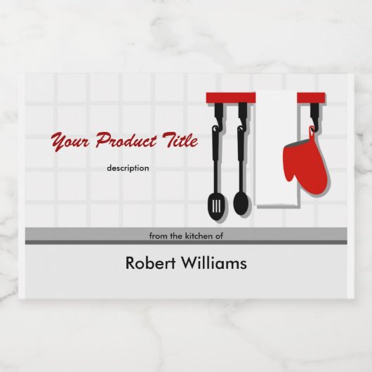 Koch aus der Küche des Erzeugnisses Lebensmitteletikett (Einzelnes Label)