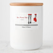 Koch aus der Küche des Erzeugnisses Lebensmitteletikett (Vorderseite)