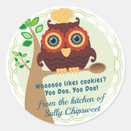 Koch aus Holz aus der Küche des Aufklebers Runder Aufkleber