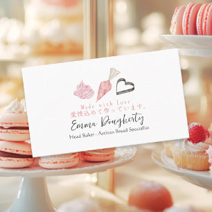 Koch Backen Utensil Rohrbeutel Pink Elegant Visitenkarte