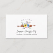 Koch Backen Utensil Rolling Button Niedlich Floral Visitenkarte (Vorderseite)