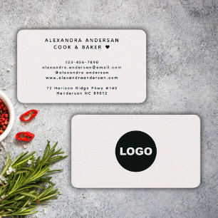 Koch Bäcker Logo abgerundet Beige Minimal Visitenkarte
